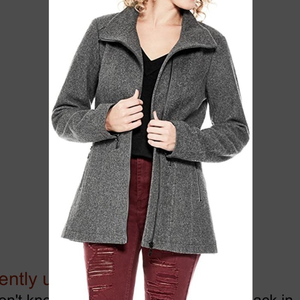 Guess Los Angeles grey heather pea coat